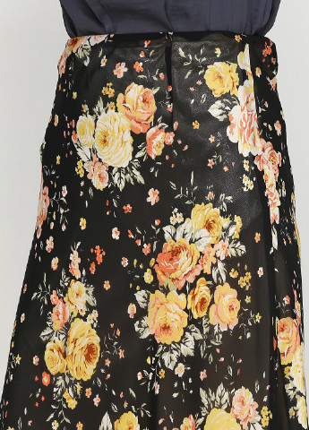 Черная кэжуал цветочной расцветки юбка Stefanie L клешированная