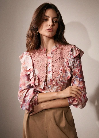 Комбинированная блуза SHEIN