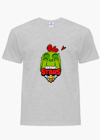 Светло-серая демисезонная футболка детская спайк бравл старс (spike brawl stars)(9224-1010) MobiPrint