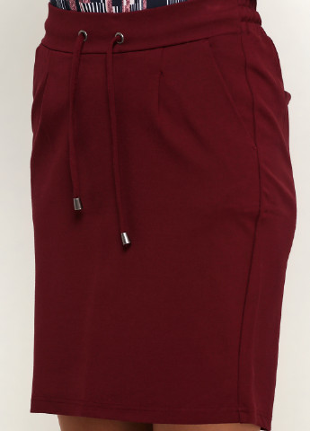 Бордовая кэжуал однотонная юбка B.Young мини