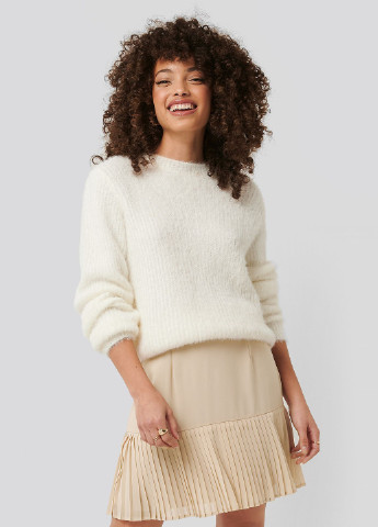 Бежевая кэжуал однотонная юбка NA-KD плиссе