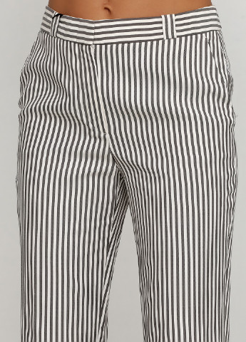 Серые кэжуал летние укороченные, прямые брюки Massimo Dutti