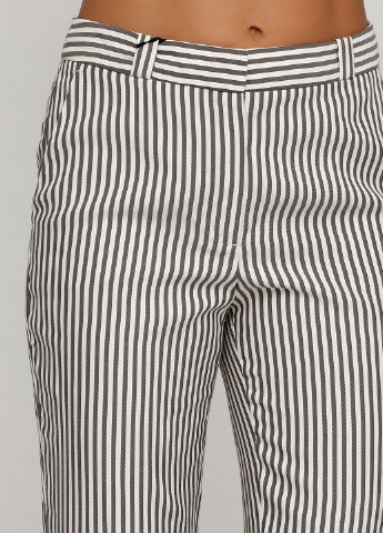 Серые кэжуал летние укороченные, прямые брюки Massimo Dutti