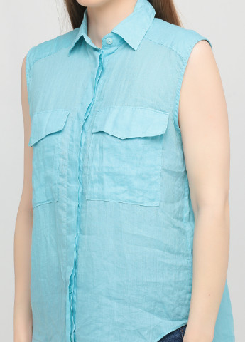Светло-бирюзовая летняя блуза Massimo Dutti