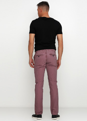 Светло-бордовые кэжуал демисезонные прямые брюки Tom Tailor