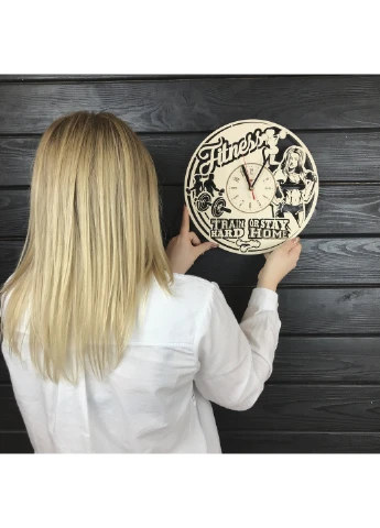 Дерев`яний годинник на стіну «Фітнес» 7Arts (253567513)