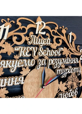 Іменний настінний годинник з дерева в подарунок вчителю 7Arts (253567744)