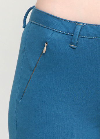 Бирюзовые джинсовые демисезонные зауженные брюки Sassofono