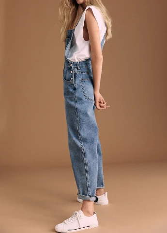 Комбинезон H&M однотонный синий денил