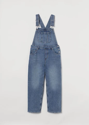 Комбинезон H&M однотонный синий денил
