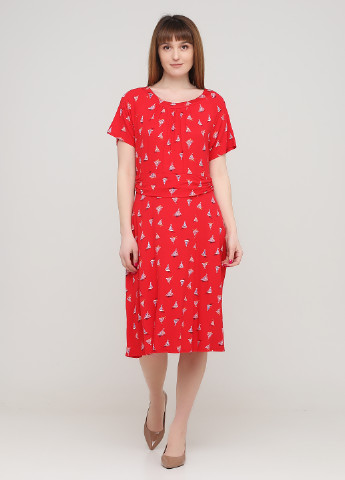 Червона кежуал плаття, сукня Signature з малюнком