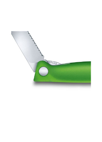 Кухонний ніж SwissClassic Foldable Paring 11 см Serrated Green (6.7836.F4B) Victorinox (254082958)