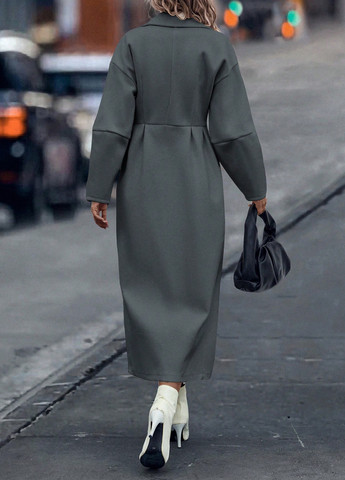 Сіре демісезонне Пальто двобортне SHEIN