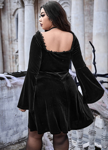 Чорна кежуал сукня кльош SHEIN однотонна