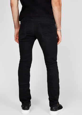 Черные демисезонные зауженные джинсы Diesel