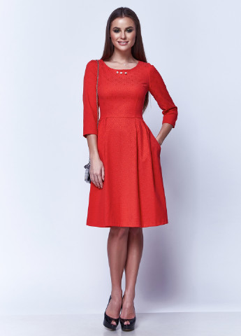 Красное кэжуал платье Gioia однотонное
