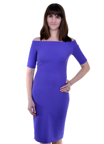 Фиолетовое кэжуал платье футляр Ravol однотонное