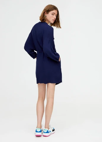 Темно-синее кэжуал платье Pull & Bear однотонное