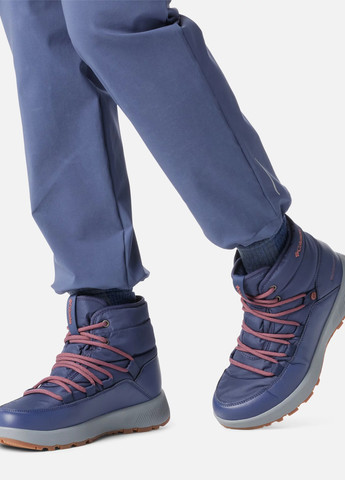 Синие женские ботинки со шнурками с логотипом