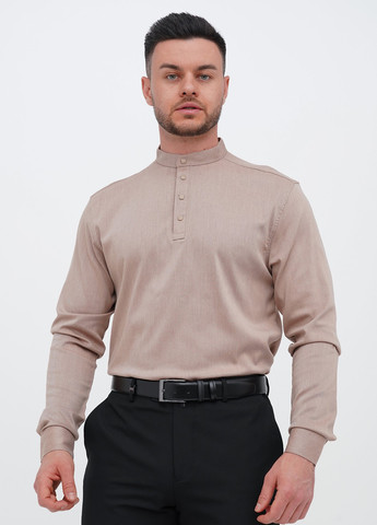 Бежевая кэжуал, классическая рубашка однотонная Trend Collection