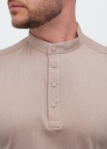 Бежевая кэжуал, классическая рубашка однотонная Trend Collection