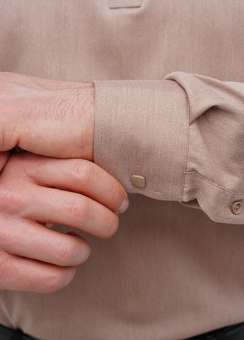 Бежевая кэжуал, классическая рубашка однотонная Trend Collection