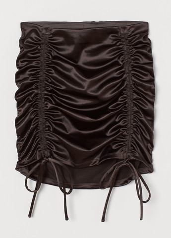 Темно-коричневая кэжуал однотонная юбка H&M