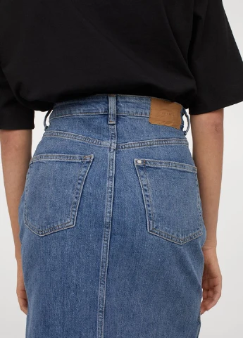 Синяя однотонная юбка H&M