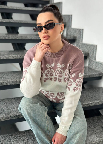 Молочний демісезонний светр джемпер No Brand