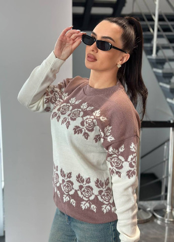 Молочний демісезонний светр джемпер No Brand