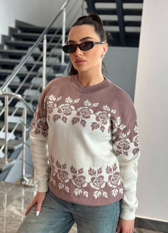 Молочний демісезонний светр джемпер No Brand