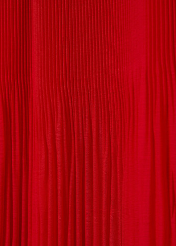 Красное кэжуал платье плиссированное, в стиле ампир H&M однотонное