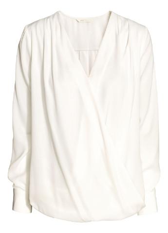 Біла демісезонна блуза для кормящік на запах H&M
