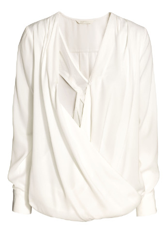 Белая демисезонная блуза для кормящик на запах H&M