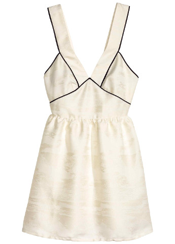 Молочна коктейльна сукня дзвін, з відкритою спиною H&M однотонна
