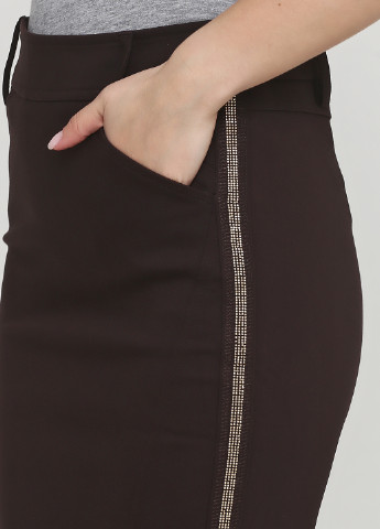 Коричневая кэжуал однотонная юбка Sassofono карандаш