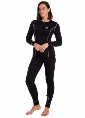 Комплект женского термобелья термоодежда костюм кальсоны лонгслив для холодной погоды (473295-Prob) Черный с серым S Unbranded (254309271)