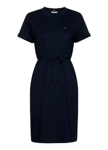 Темно-синее кэжуал платье платье-футболка Tommy Hilfiger однотонное