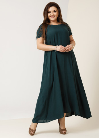 Темно-зеленое кэжуал платье Charm Collection однотонное