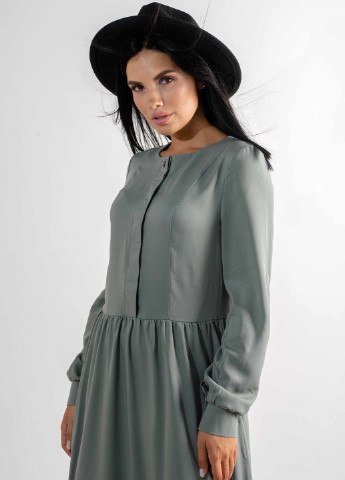 Оливковое кэжуал платье Ри Мари однотонное