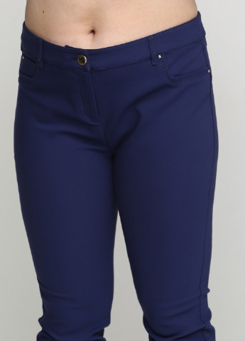 Темно-синие кэжуал демисезонные зауженные брюки Sassofono