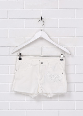 Шорты H&M цветочные белые джинсовые