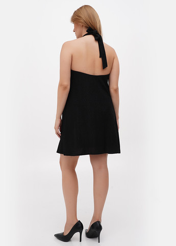 Чорна кежуал, коктейльна сукня з відкритою спиною Sassofono однотонна