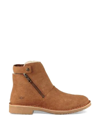 Осенние ботинки UGG без декора из натуральной замши