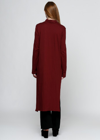 Туника Zara с длинным рукавом однотонная бордовая кэжуал