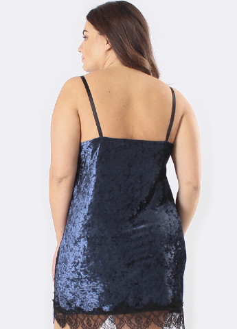 Синій демісезонний комплект (нічна сорочка, халат) Ghazel