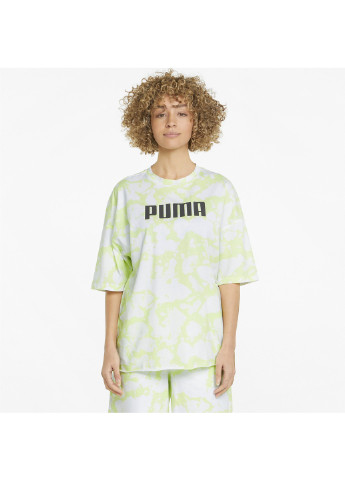 Футболка Summer Graphic Women's Tee Puma однотонная зелёная спортивная хлопок