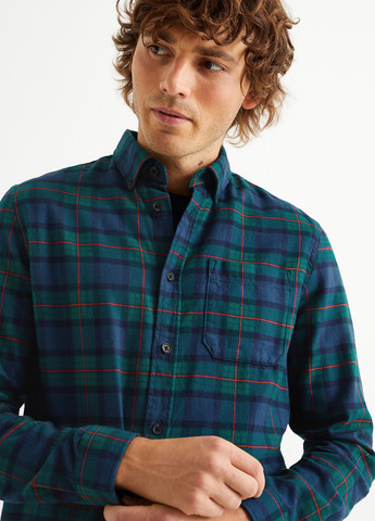 Зеленая кэжуал рубашка в клетку C&A