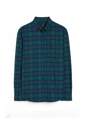 Зеленая кэжуал рубашка в клетку C&A