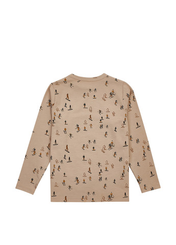 Бежевый демисезонный кэжуал лонгслив ArDoMi с рисунком